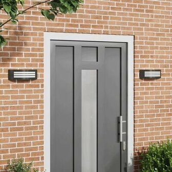 Buiten Wandlamp 2 stuks Zwart RVS IP44 1