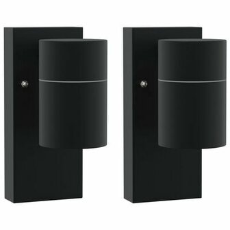 Buiten Wandlampen 2 stuks Zwart RVS IP44 2