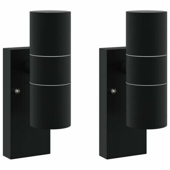 Buitenwandlampen 2 stuks Zwart RVS IP44 2