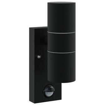 Buiten Wandlamp met Sensor Zwart RVS IP44 2