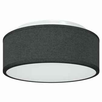 Plafondlamp Flush Mount Zwart &Oslash; 30 cm Stof E27 2