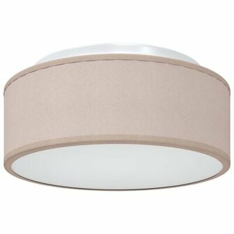 plafondlamp inbouw taupe 30 cm stof E27 2