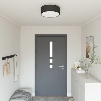 Plafondlampen Inbouw Zwart &Oslash; 38 cm Stof E27 1