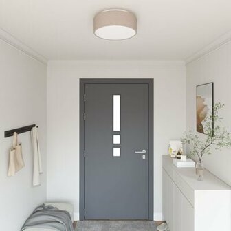 Plafondlampen Inbouw Taupe &Oslash; 38 cm Stoffen E27 1