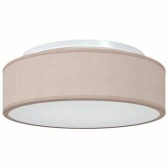 Plafondlampen Inbouw Taupe &Oslash; 38 cm Stoffen E27 2