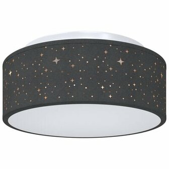 Plafondlampen met Sterrenlampenkap Zwart &Oslash; 30 cm Stof E27 2