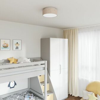 Plafondlamp met Stervormige Lampenkap Taupe &Oslash; 30 cm Stof E27 1