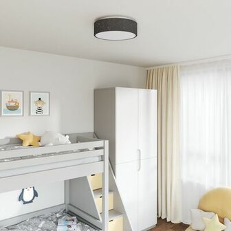 Plafondlampen met Sterrenlampschaal Zwart &Oslash; 38 cm Stof E27 1
