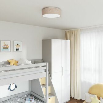 Plafondlampen met Sterrenlampenkap Taupe &Oslash; 38 cm Stof E27 1