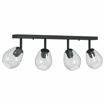 Plafondlamp met verstelbare glazen lampenkap Anthraciet E27 2