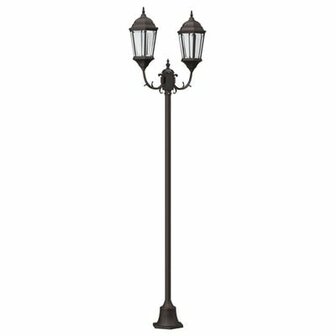 Tuinlichtpaal 2-Lamp E27 Brons 220 cm Aluminium 2