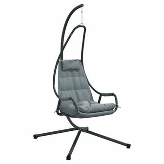 Hangstoel met Stand en Kussen Anthraciet Staal 2