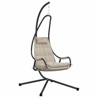 Hangstoel met Standaard en Kussen Taupe Staal 2