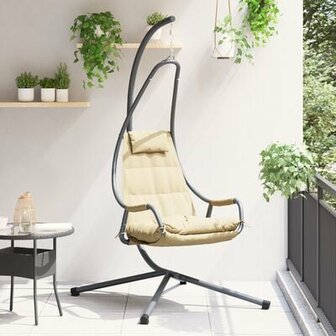 Hangstoel met standaard en kussen Beige Staal 1