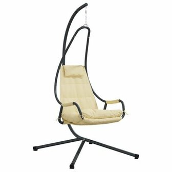Hangstoel met standaard en kussen Beige Staal 2