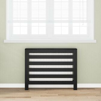 Radiatorafdekking Zwart Eiken 104x20x82 cm Bewerkt Hout 1