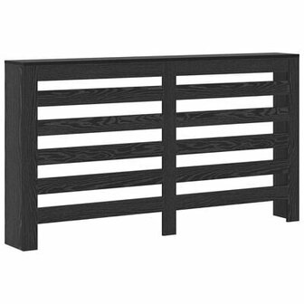 Radiator Cover Zwart Eiken 149x20x82 cm Geglansd Hout 2