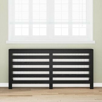 Radiator Bedekking Zwarte Eiken 175x20x82 cm Gelaagd Hout 1