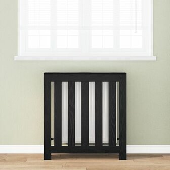 Radiator Cover Zwart Eiken 78x20x82 cm Bewerkt Hout 1