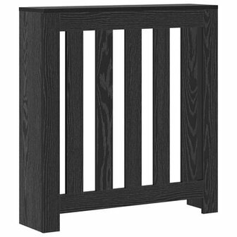 Radiator Cover Zwart Eiken 78x20x82 cm Bewerkt Hout 2