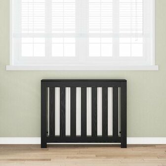 Radiator Cover Zwart Eiken 104x20x82 cm Hout 1