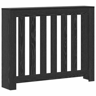 Radiator Cover Zwart Eiken 104x20x82 cm Hout 2