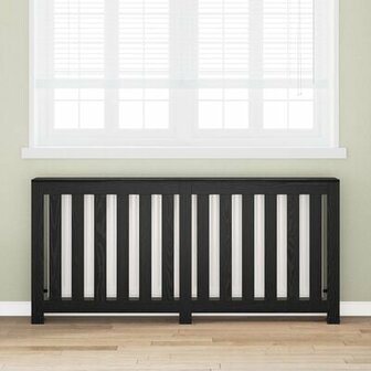 Radiator Bedekking Zwart Eiken 175x20x82 cm Geengineerd Hout 1