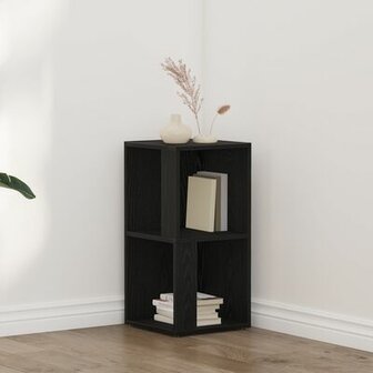 Hoekkast 33x33x67 cm bewerkt hout zwart eikenkleurig 1