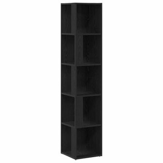 Hoekkast Zwart Eiken 33x33x164,5 cm Kunststof Hout 2