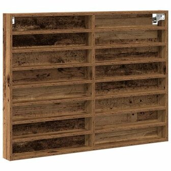 Vitrinekast 100x8,5x75 cm bewerkt hout oud houtkleurig 2