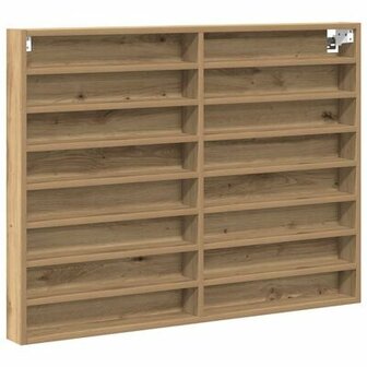 Vitrinekast 100x8,5x75 cm bewerkt hout artisanaal eiken 2