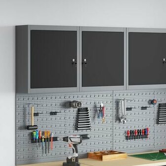 Gereedschapskast Muurmontage Zwart 50x20x55 cm Staal 1