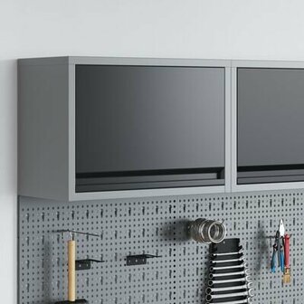 Gereedschapskast Muurbevestiging met Gasliftdeur Zwart 50x25x35 cm 1