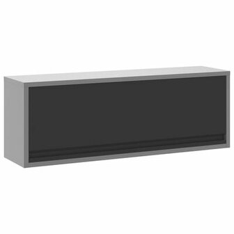 Muurbevestigde Gereedschapskast met Gas-Lift Deur Zwart 100x25x35 cm 2