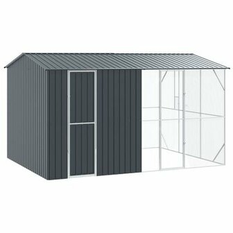 Vogelkooi met Uitbreiding Antraciet 310x442x247 cm Staal 2