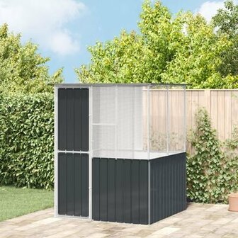 Vogelkooi 215x78x200 cm gegalvaniseerd staal antraciet 1