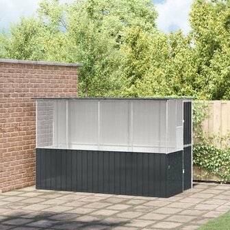 Vogelkooi 215x78x200 cm gegalvaniseerd staal antraciet 1