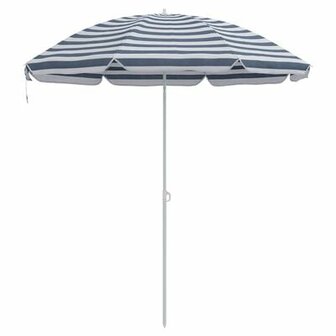 Strandparasol met aluminium paal 300 cm blauw en wit 2