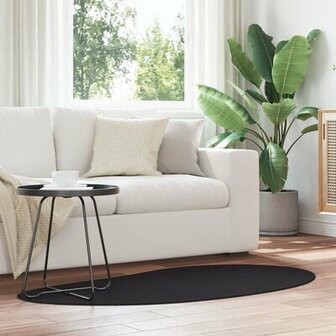 Vloerkleed Zwart 80x150 cm Polyester Antislip 1