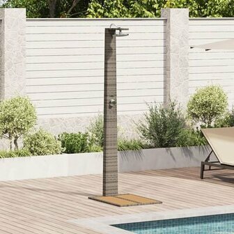 Tuindouche Grijs 60x80x214 cm Poly Rattan 1