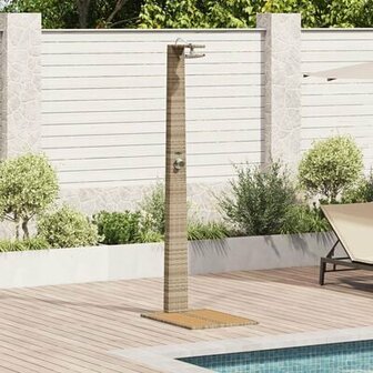 Tuindouche Beige 60x80x214 cm Poly Rattan 1