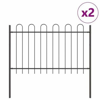 Tuinhek met bogen 3,4x1 m staal grijs 2