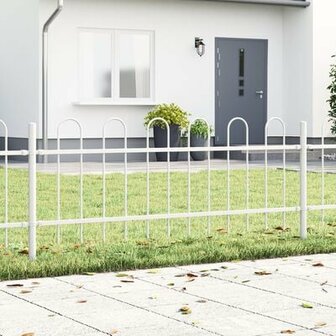 Tuinhek met bogen 3,4x0,6 m staal wit 1
