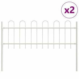Tuinhek met bogen 3,4x0,6 m staal wit 2