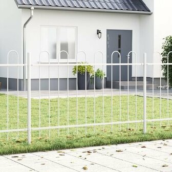 Tuinhek met bogen 3,4x1 m staal wit 1