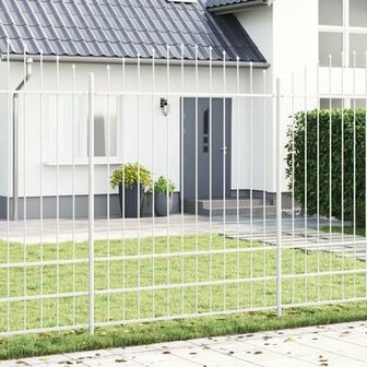 Tuinhek met Boogtop Wit 1,7x2 m Staal 1