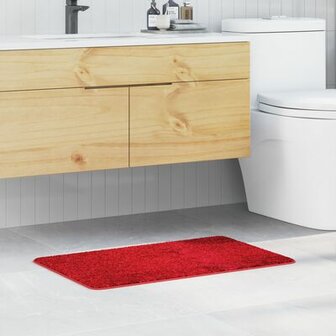 Badmat Rechthoekig Rood 50x80 cm Polypropyleen Antislip 1