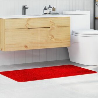 Badmat Rechthoekig Rood 70x120 cm Polypropyleen Antislip 1
