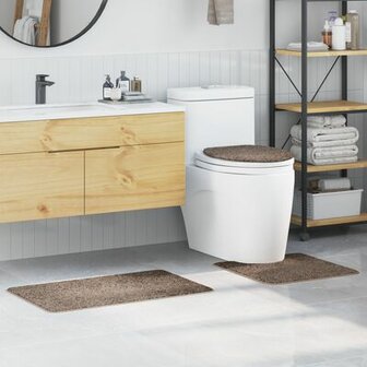 3-delige badmatset Bruin Polypropeen Antislip 1
