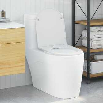 Snelle Ontgrendel Toiletbril met Soft Close Duroplast Wit 1